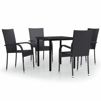 5-delige Tuinset zwart