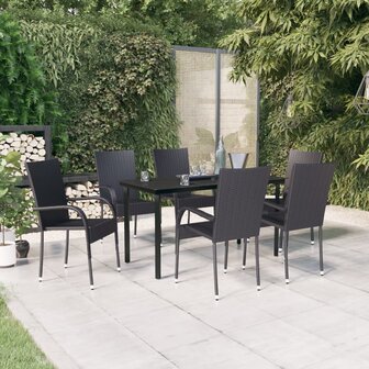 7-delige Tuinset zwart