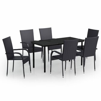 7-delige Tuinset zwart