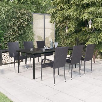 7-delige Tuinset zwart