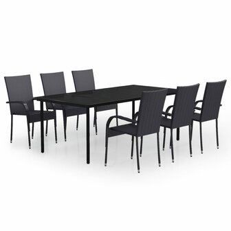 7-delige Tuinset zwart