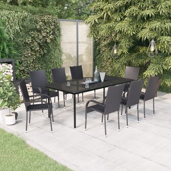 9-delige Tuinset zwart