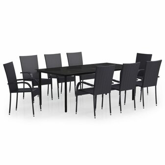 9-delige Tuinset zwart