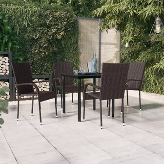 5-delige Tuinset bruin en zwart