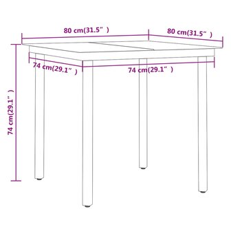 5-delige Tuinset grijs en zwart