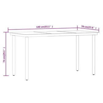 7-delige Tuinset grijs en zwart