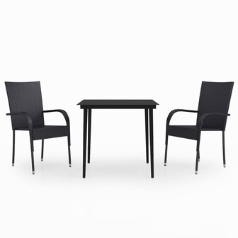 3-delige Tuinset zwart