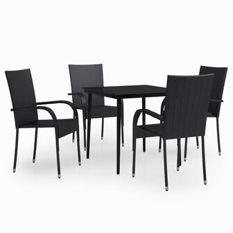 5-delige Tuinset zwart