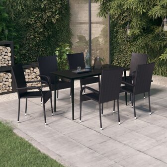 7-delige Tuinset zwart