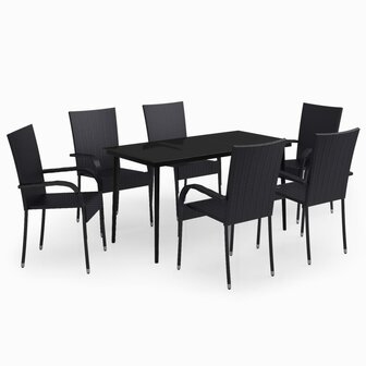 7-delige Tuinset zwart