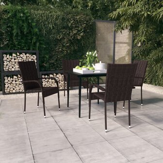 5-delige Tuinset bruin en zwart