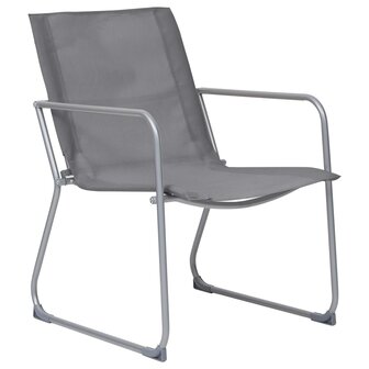 4-delige Loungeset stof en staal grijs