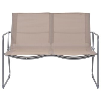 4-delige Loungeset stof en staal taupe