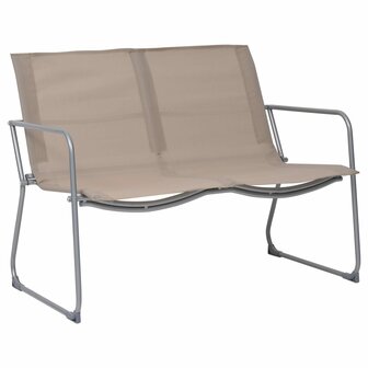 4-delige Loungeset stof en staal taupe