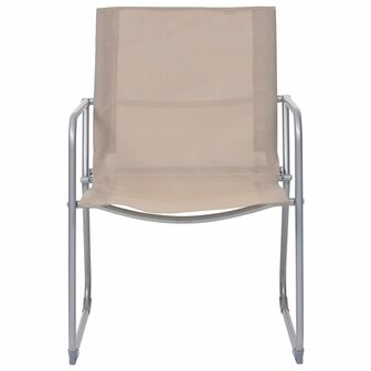 4-delige Loungeset stof en staal taupe