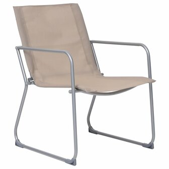 4-delige Loungeset stof en staal taupe