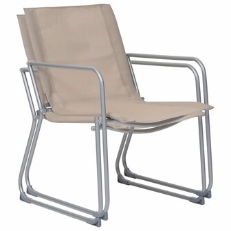 4-delige Loungeset stof en staal taupe