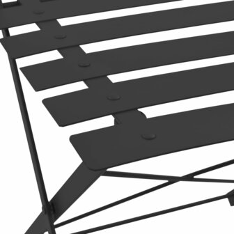 3-delige Bistroset staal zwart
