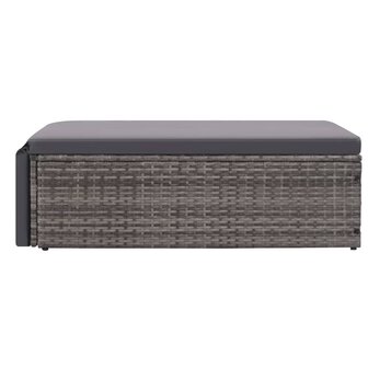 2-delige Loungeset met kussens poly rattan grijs