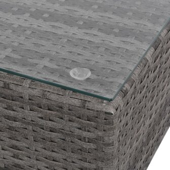 8-delige Loungeset met kussens poly rattan grijs