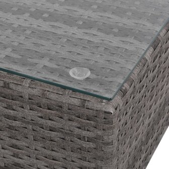 6-delige Loungeset met kussens poly rattan grijs