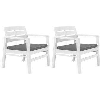 3-delige Loungeset kunststof wit