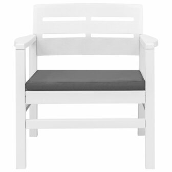 3-delige Loungeset kunststof wit
