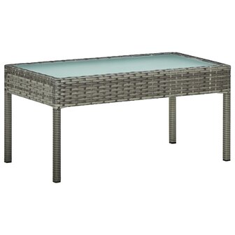4-delige Loungeset met kussens poly rattan grijs