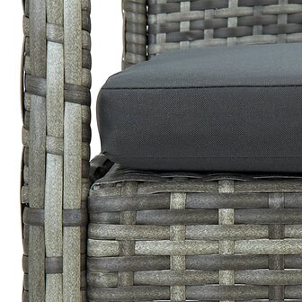 4-delige Loungeset met kussens poly rattan grijs