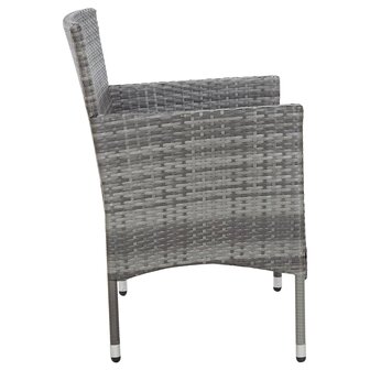 4-delige Loungeset met kussens poly rattan grijs
