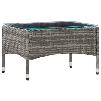 4-delige Loungeset met kussens poly rattan grijs