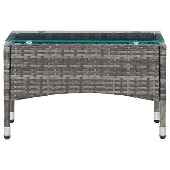 4-delige Loungeset met kussens poly rattan grijs