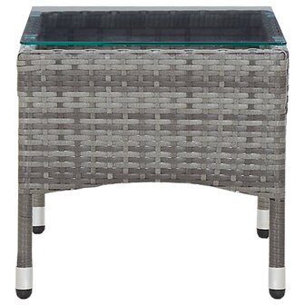 4-delige Loungeset met kussens poly rattan grijs