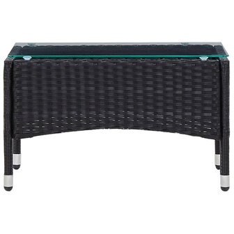 4-delige Loungeset met kussens poly rattan zwart