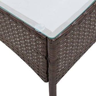 4-delige Loungeset met kussens poly rattan bruin