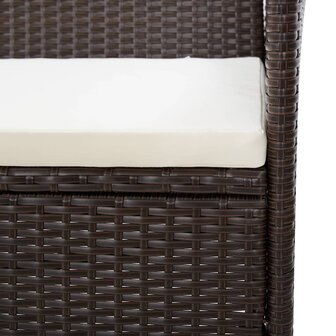 4-delige Loungeset met kussens poly rattan bruin