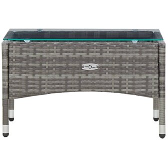 4-delige Loungeset met kussens poly rattan grijs