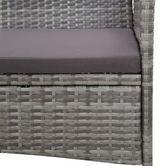 4-delige Loungeset met kussens poly rattan grijs
