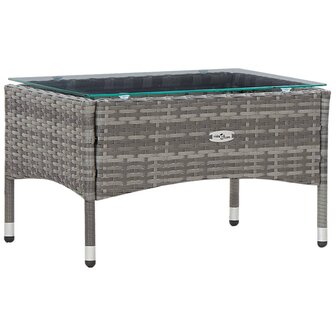 5-delige Loungeset met kussens poly rattan grijs