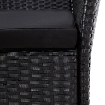 9-delige Tuinset poly rattan zwart