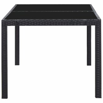 7-delige Tuinset poly rattan zwart