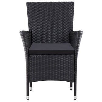 7-delige Tuinset poly rattan zwart