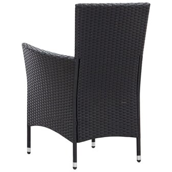 7-delige Tuinset poly rattan zwart