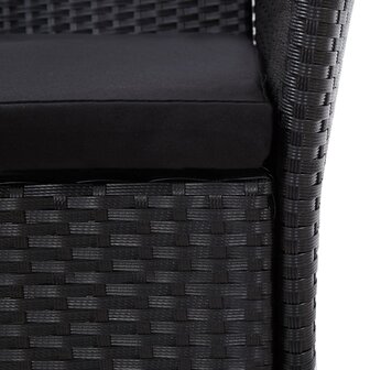 7-delige Tuinset poly rattan zwart