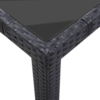 7-delige Tuinset poly rattan zwart