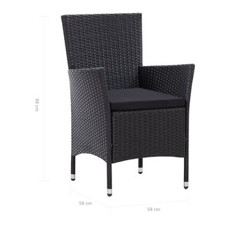 7-delige Tuinset poly rattan zwart