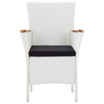 9-delige Tuinset poly rattan wit