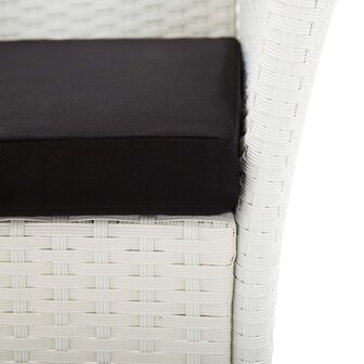 9-delige Tuinset poly rattan wit