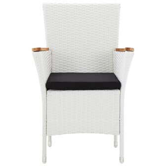 7-delige Tuinset poly rattan wit