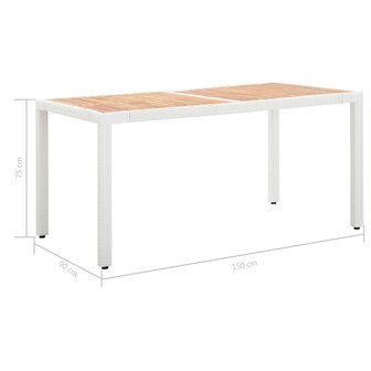7-delige Tuinset poly rattan wit